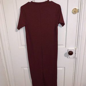 Burgundy Baddie Dress